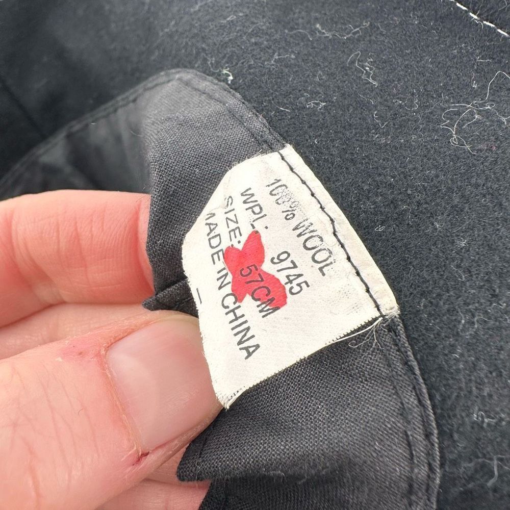 Vintage 40s-50s Wool Black winter Fedora Buckle bucket Hat classic‎ classy style - Picture 7 of 7
